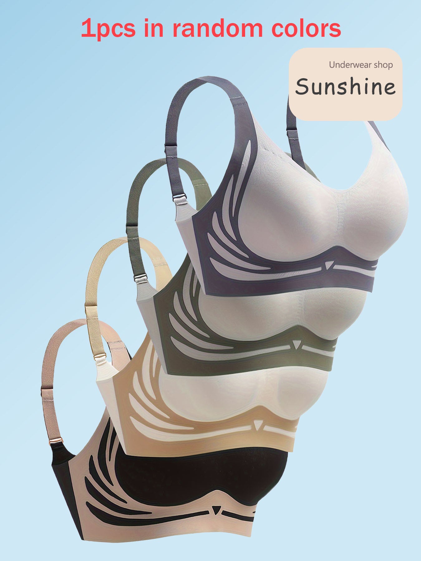 Women's Sports Bra Built-In Cup V-Neck Front Closure Yoga Running Comfortable