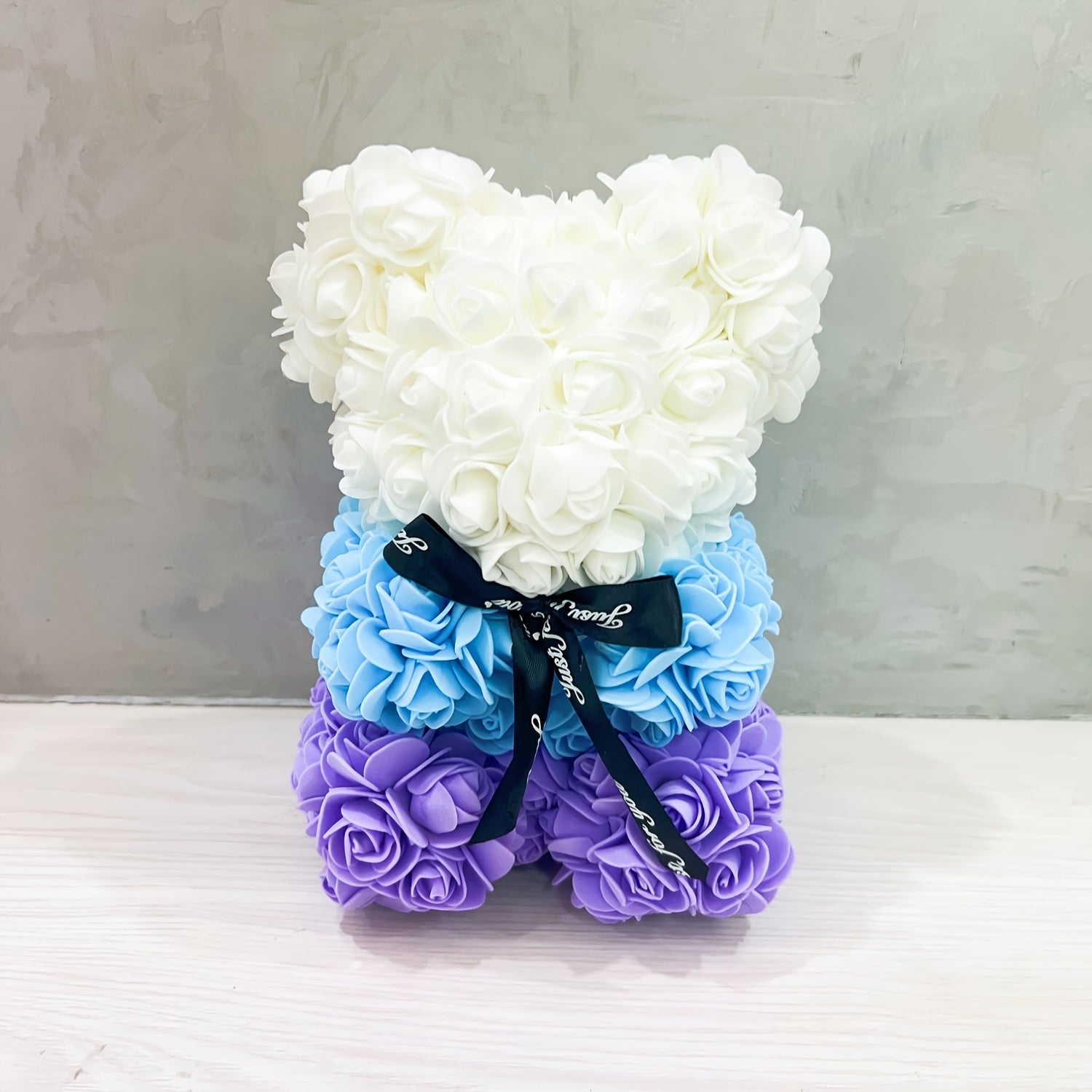 10 Inch Eternal Rose Bear Foam Flower Teddy for Valentine's Day Romantic Decor