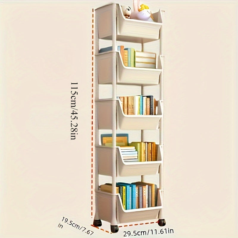 Plastic 5-Tier Storage Organizer for Kitchen and Office Space Durable PVC Rectangular Matte Finish