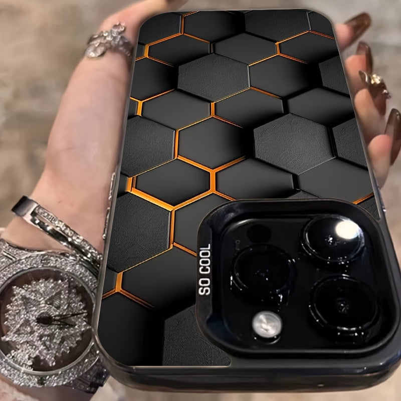 3D Honeycomb Pattern TPU Phone Case for iPhone 11 12 13 14 15 Pro Max