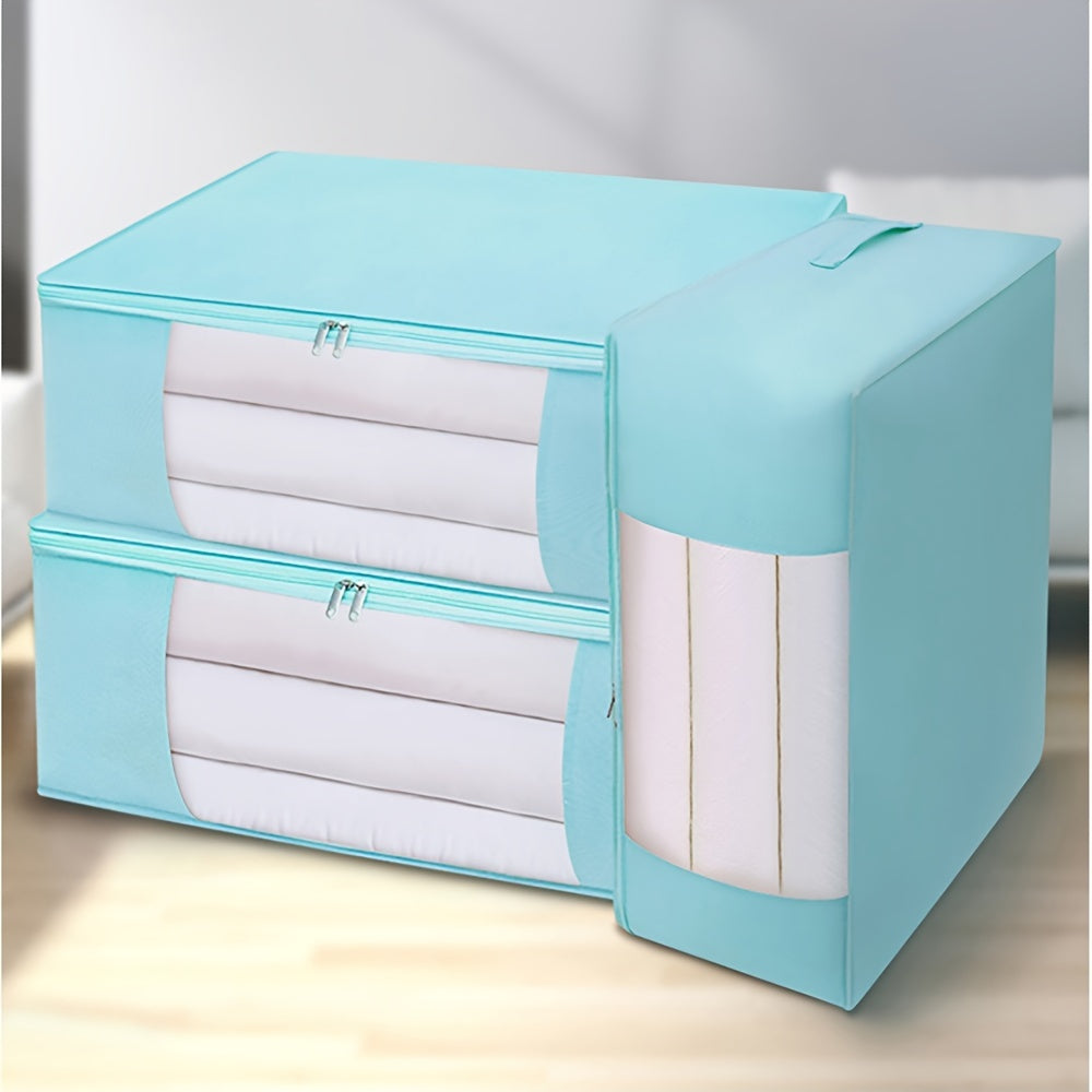 Bolsa de almacenamiento plegable con ventana transparente y material reforzado para ropa y juguetes