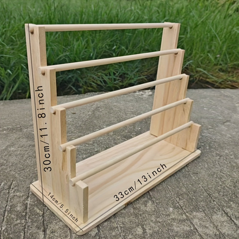 Multi-layer Wooden Jewelry Organizer Rack with 5 Shelves for Bedroom Storage