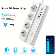 WiFi Smart Power Strip with 4 Outlets 3 USB Ports Voice Control Compatible with Alexa and Google Home