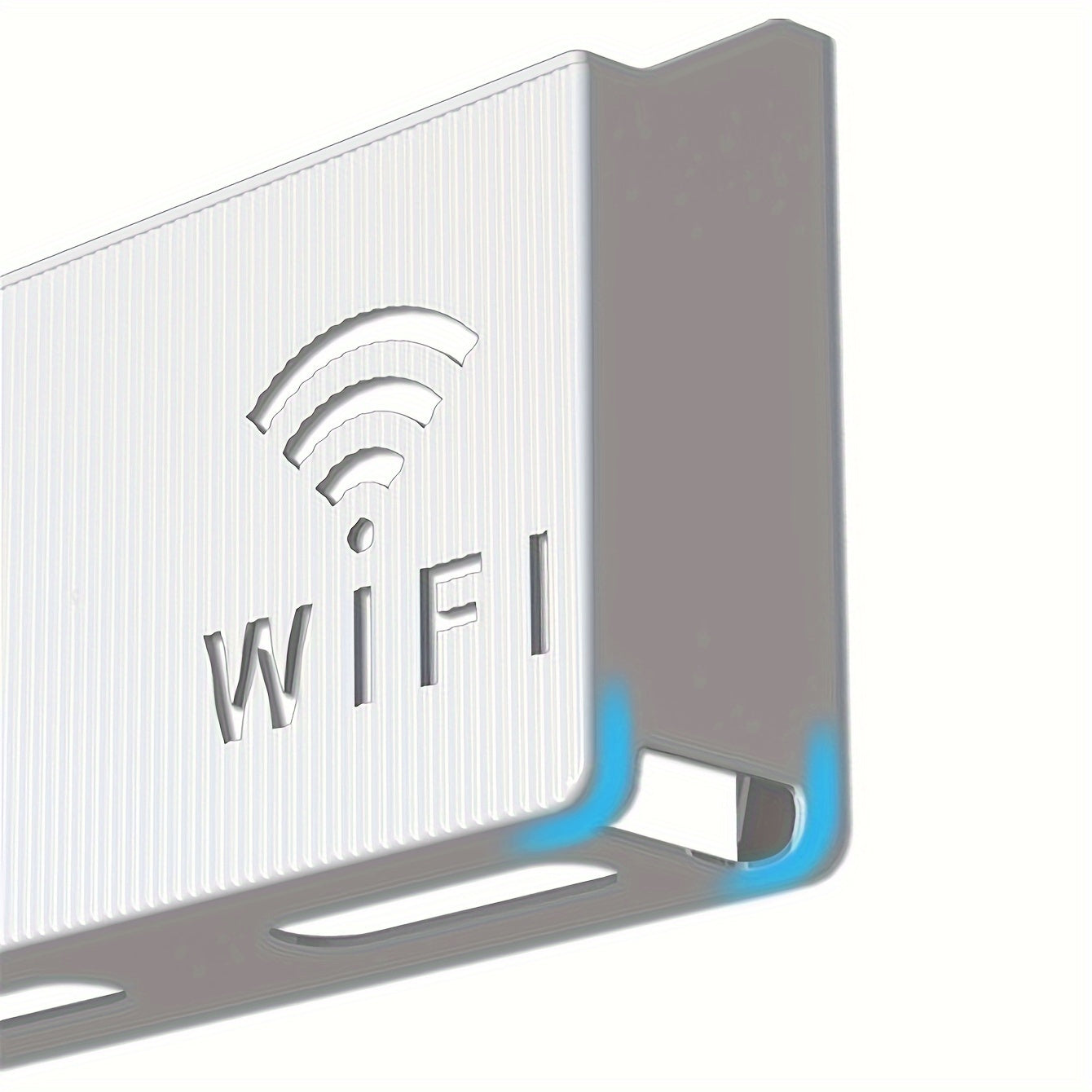 Estante de almacenamiento para pared sin taladro para router y caja de TV con ganchos útiles