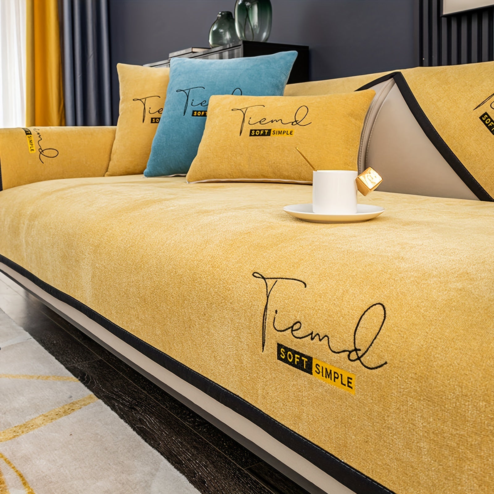 Chenille Couch Cover Non-Slip Sofa Protector for Living Room Bedroom Office