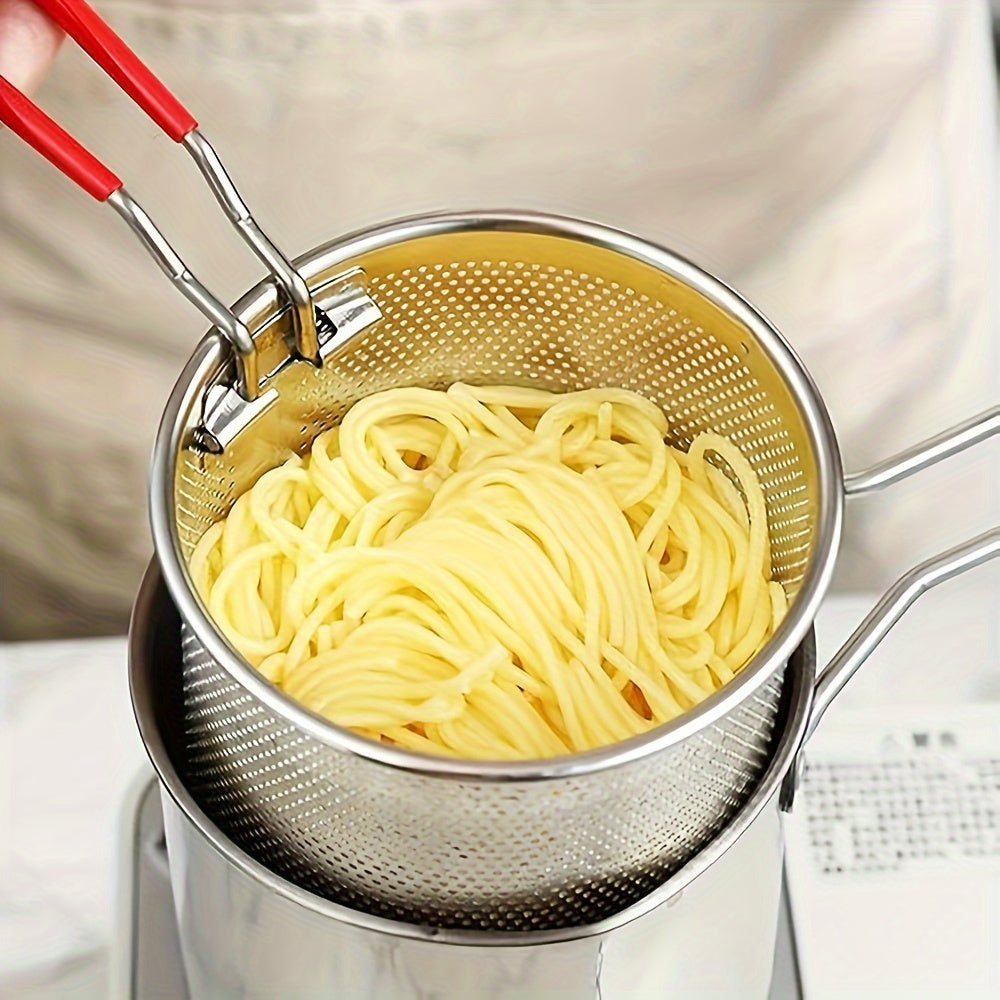 Freidora de acero inoxidable con cesta para papas fritas, mariscos y alitas de pollo