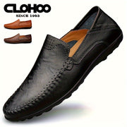 Men's Leather Loafer Shoes Casual Slip-On Round Toe for Spring Summer Fall Winter