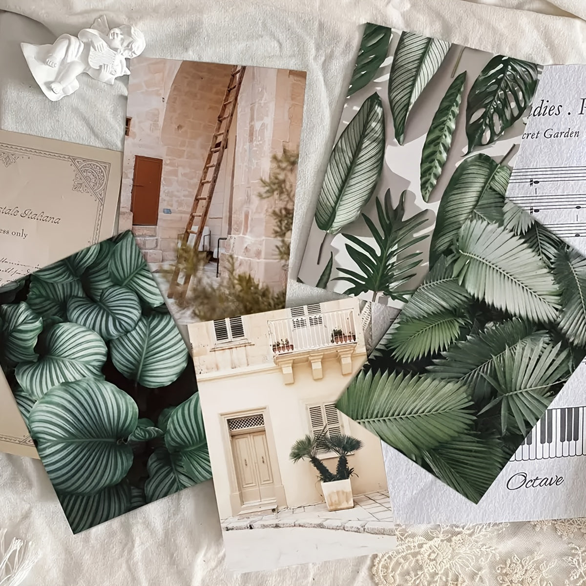 50-Pack Wheat Straw Wall Art Prints Green Plant Collage for Teen Girls Room Decor