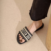 Women's Casual Open-Toe Slide Sandals With Ankle Strap and Rubber Sole