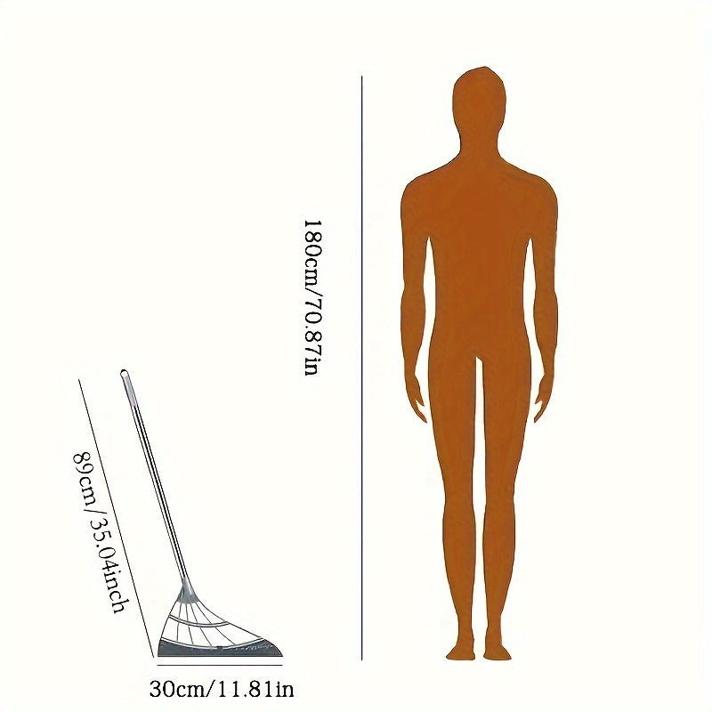 Silicone Broom and Squeegee Combo Extendable Handle for Pet Hair and Glass Cleaning