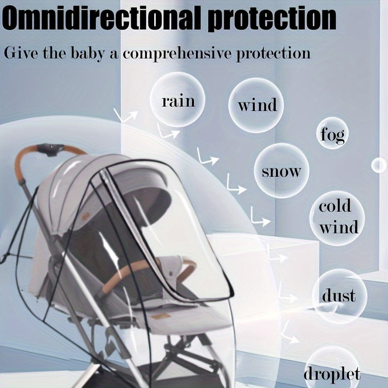 Bamboo Stroller Rain Cover with Transparent Shield for All-Weather Protection