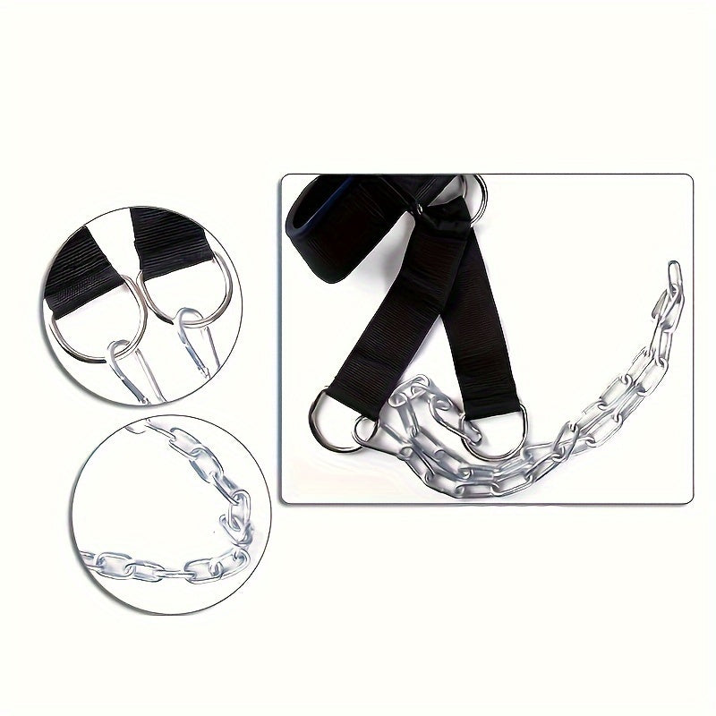 Эспандер для шеи с цепочкой для силовых тренировок и мышечных упражнений, черный