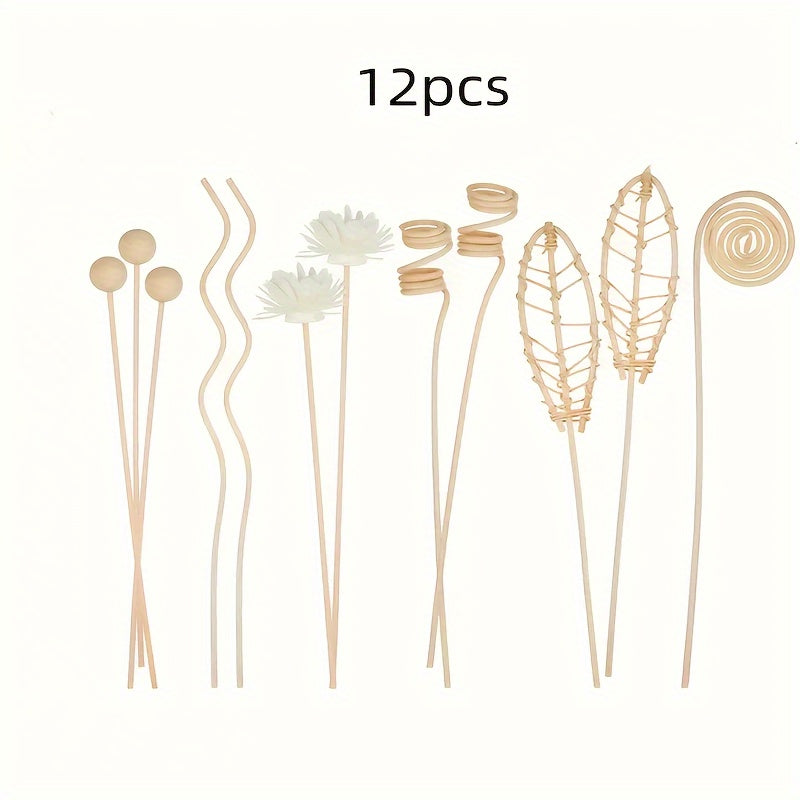 Decorative Reed Diffuser Set for Home or Office Aromatherapy Oil Sticks and Log Material Flowers