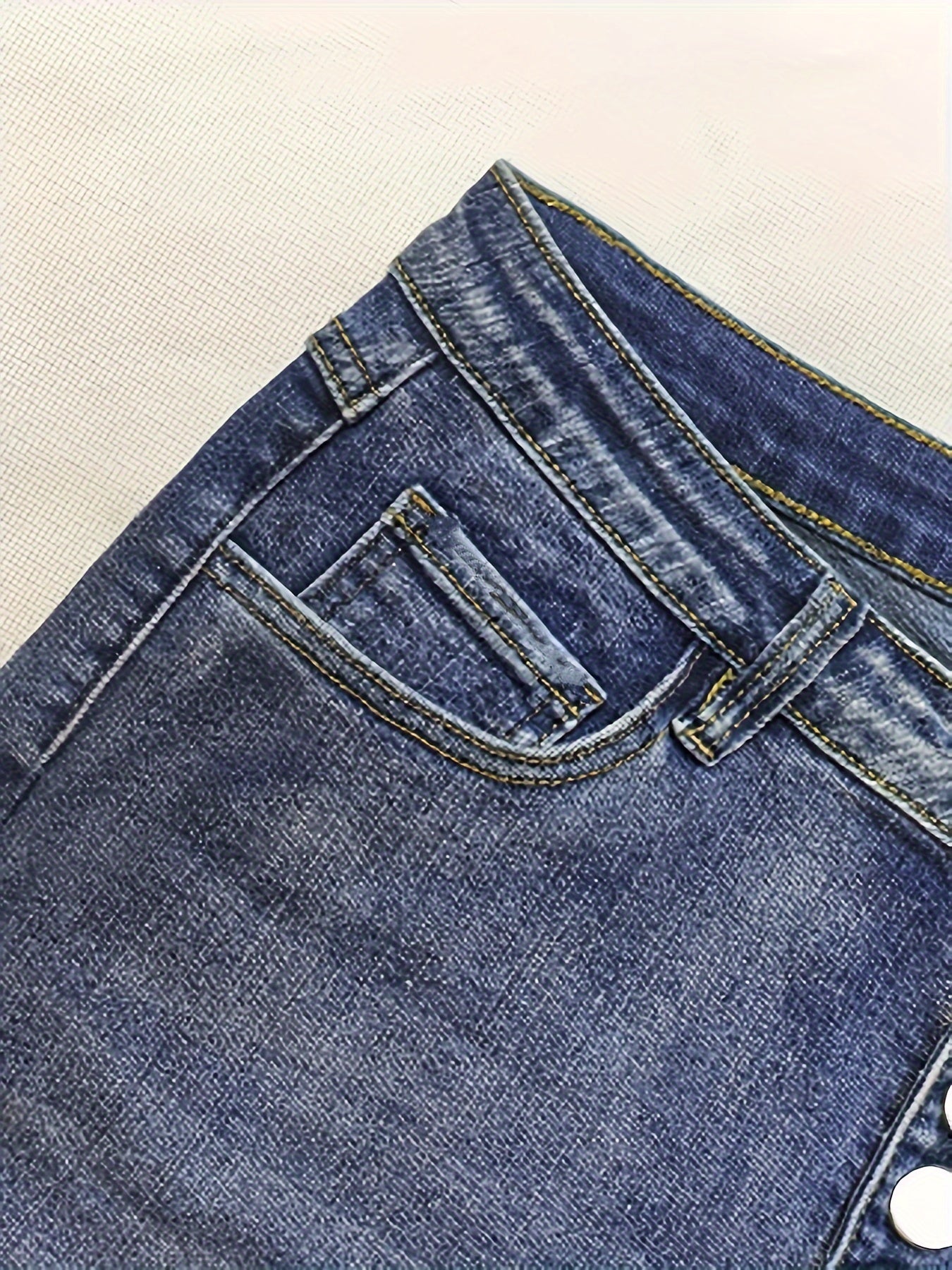 Women's Plus Size Denim Shorts High Waist Rolled Hem Stretch Casual