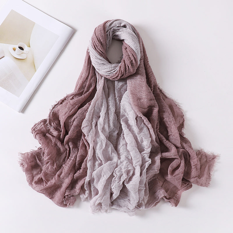 Women's Bohemian Gradient Hijab Scarf Polyester Stretchy Tie-Dye Multi-Color for Outdoor and Ramadan