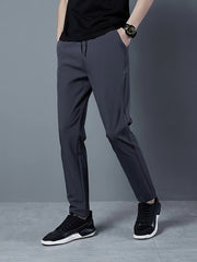 Men's Solid Golf Pants Slim Fit Drawstring Pockets Summer Polyester
