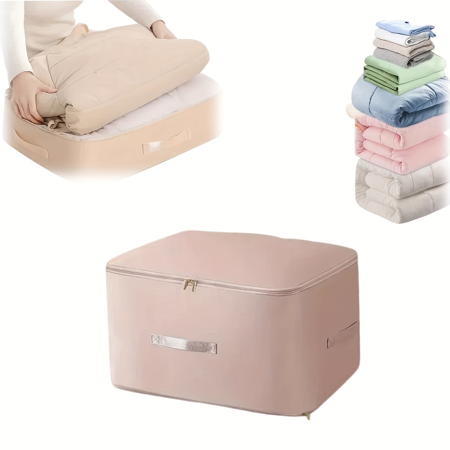 Self-Compressing Storage Bag Waterproof Polyester Organizer for Quilts Clothes Blankets