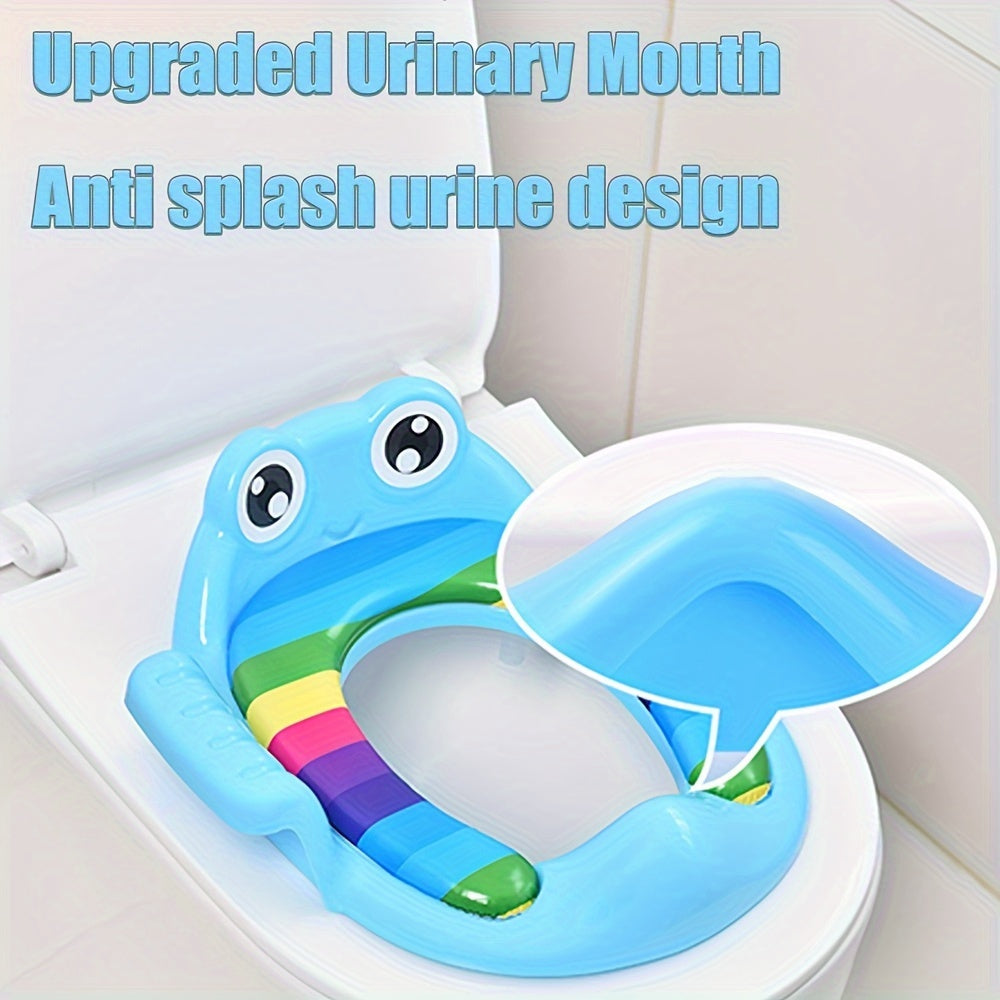 Children's Cartoon Toilet Training Seat with Frog and Dolphin Design Portable Non-Slip Potty for Boys and Girls