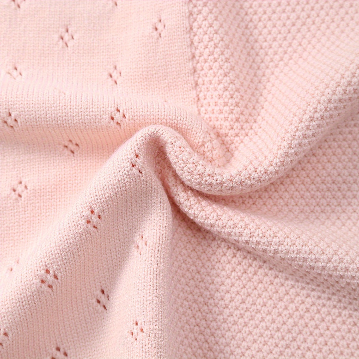 Gender-Neutral Knitted Baby Swaddle Blanket 80x100cm Soft Chunky All-Season