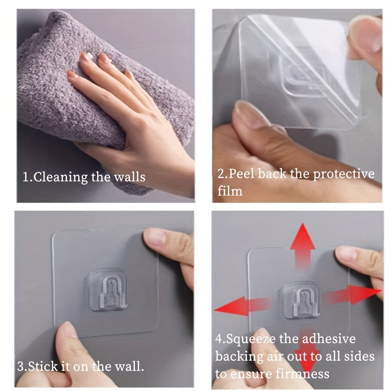 Plastic Wall-Mounted Storage Rack for Kitchen Spices and Toiletries No Drilling