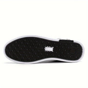 Zapatos de skate para hombre de patrón de plumas de caña baja, casuales, antideslizantes, con cordones