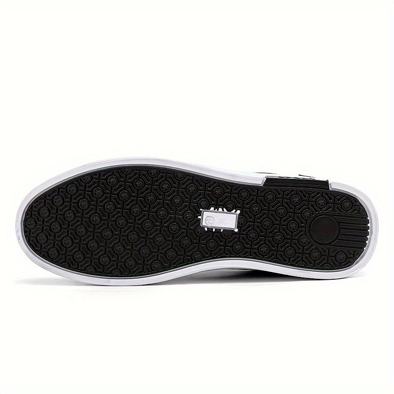 Zapatos de skate para hombre de patrón de plumas de caña baja, casuales, antideslizantes, con cordones