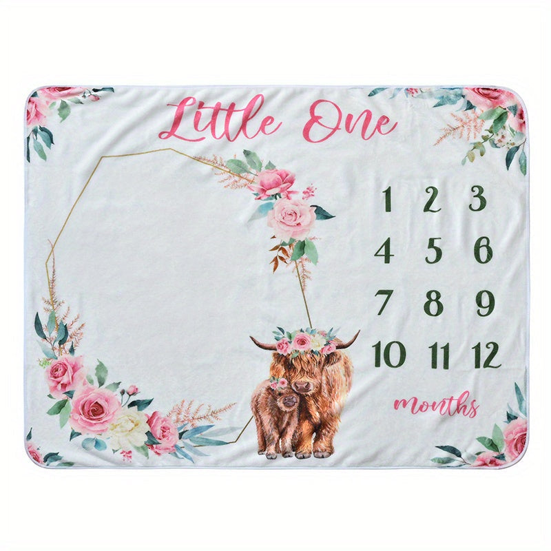 Baby Milestone Blanket North American Highland Sheep Print for Newborn Growth Photography