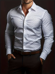 Camisa casual de tamaño grande para hombre con estampado de luna, de poliéster y mezcla, para primavera y otoño