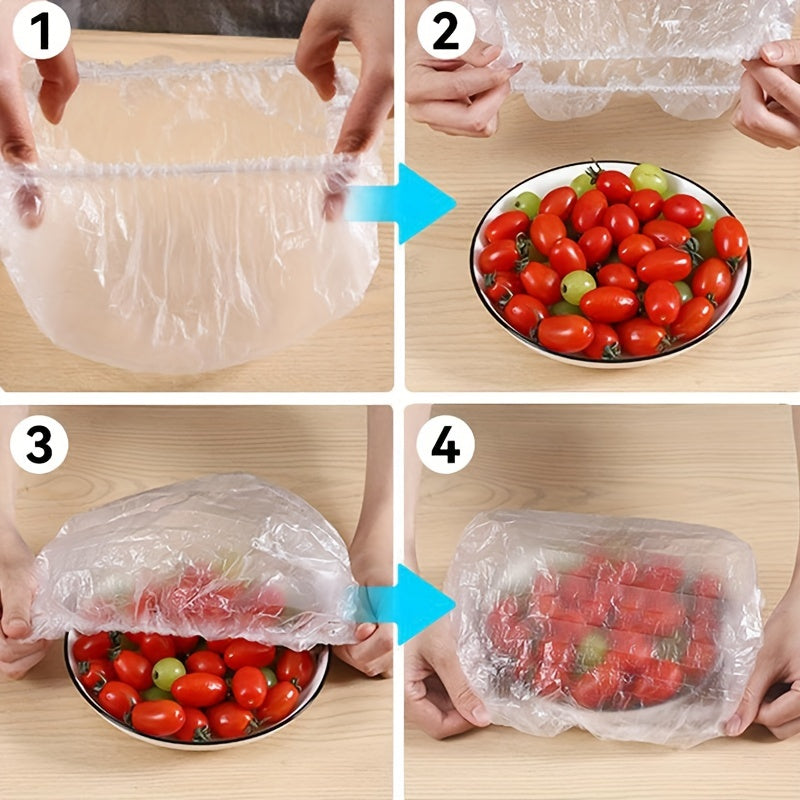 Disposable Food Wrap 100 Count Transparent Stretchable Elastic Kitchen Restaurant