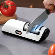 Electric Knife Sharpener USB Rechargeable 2-Speed Portable Kitchen Tool