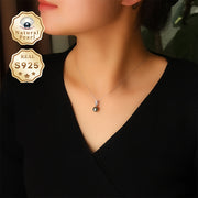 Sterling Silver Necklace with Black Pearl Vintage Crown Design Elegant Jewelry