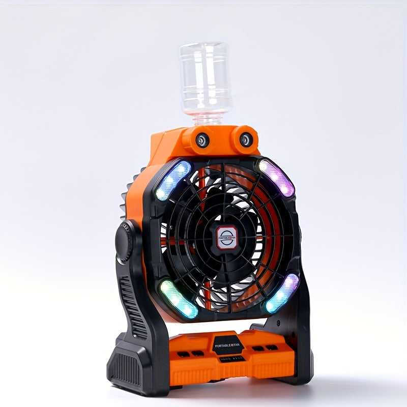 Portable Camping Fan with LED Lantern Dual Blade USB Rechargeable 20000mAh Battery