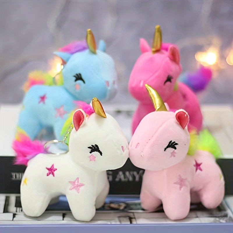 Unicorn Plush Toy for Small Pets Cotton Soft Colorful Star Accents