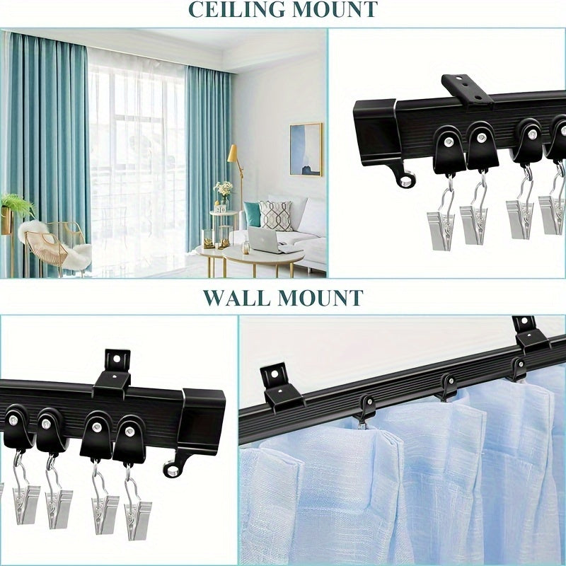 Flexible Bendable Ceiling Mounted Curtain Track System for RVs and Room Dividers