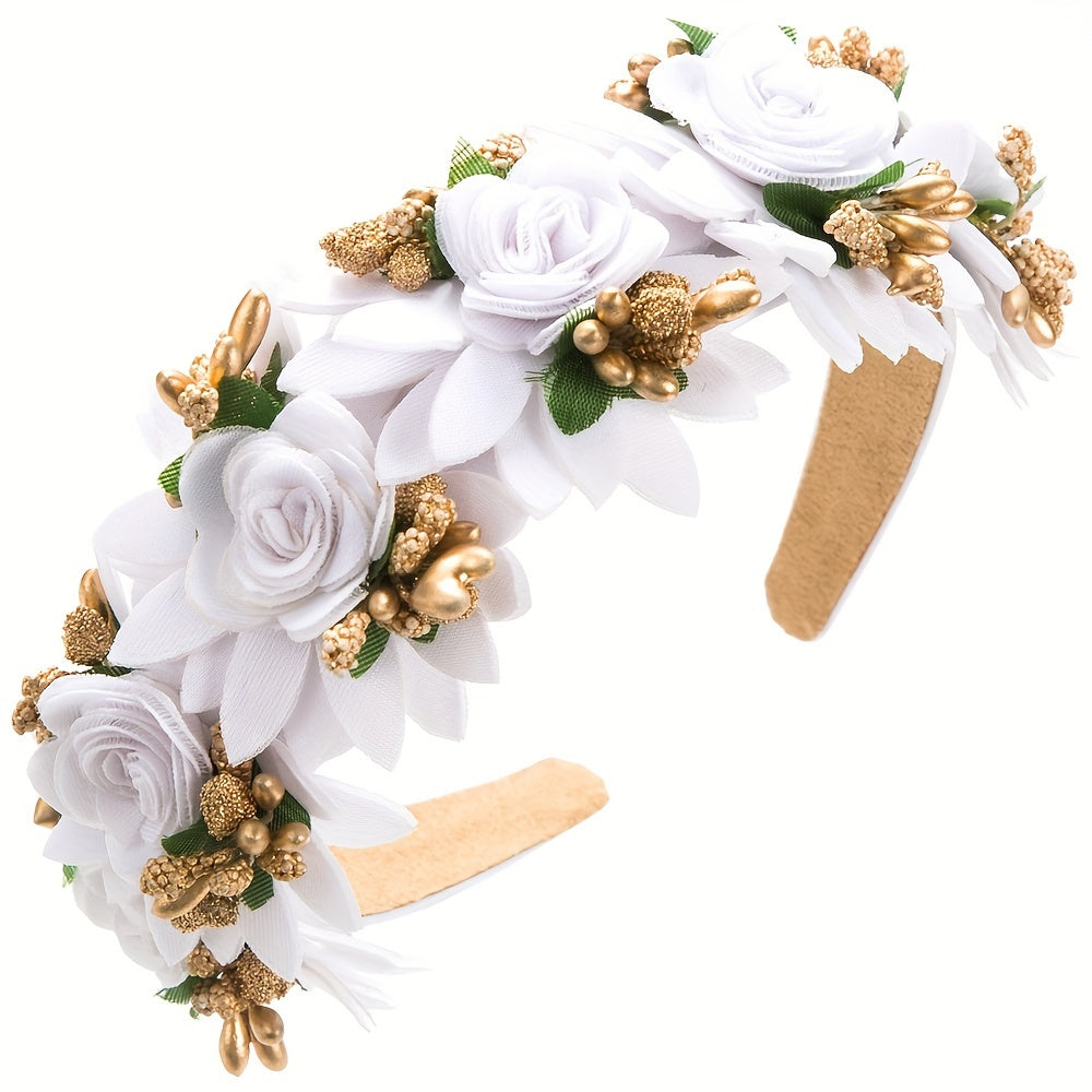 Floral Hairpin Hair Ring for Women, Forest-Inspired, Fashionable Accessory