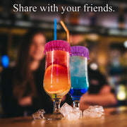 Set of 18 Drink Covers Waterproof Reusable Cup Protectors with Straw Hole