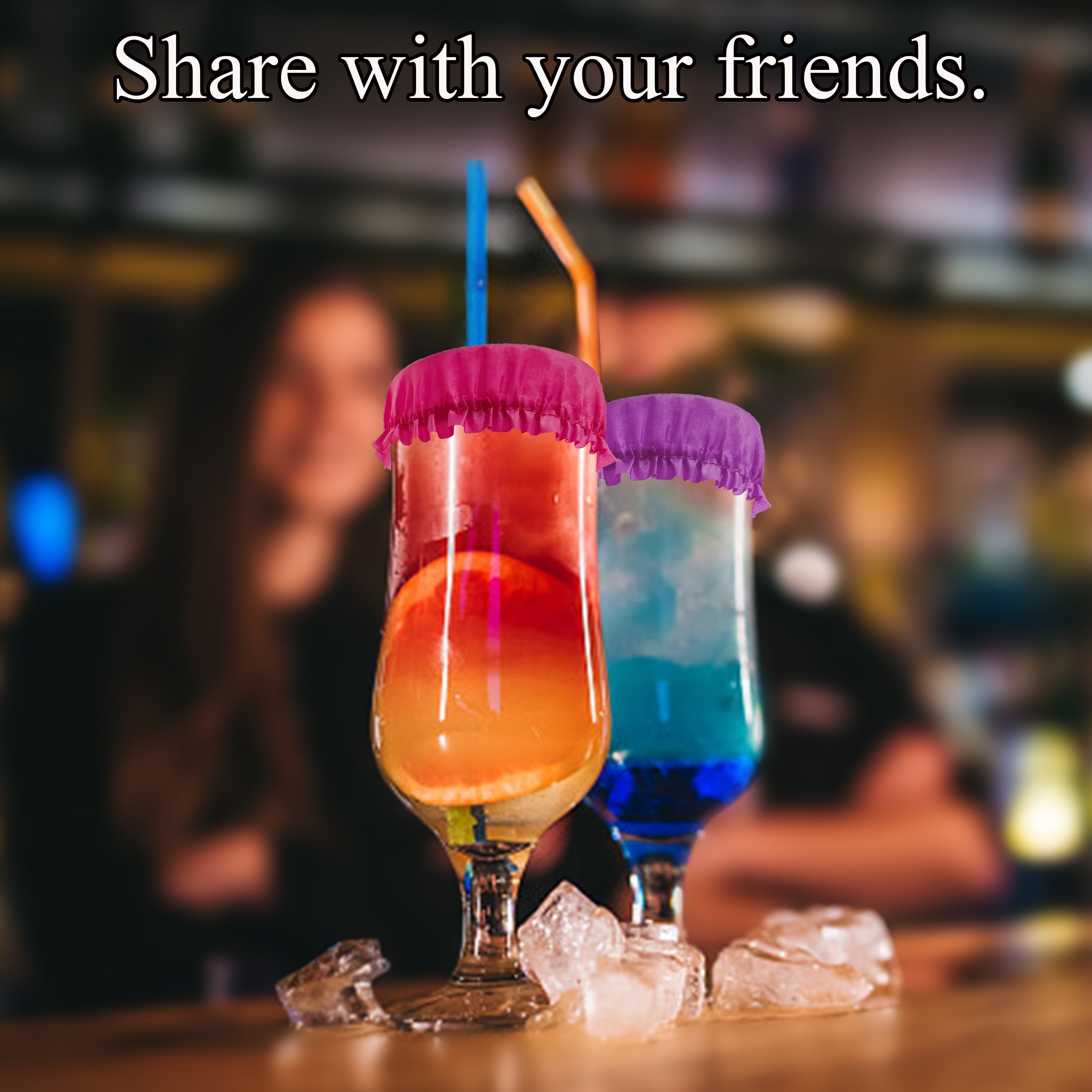 Set of 18 Drink Covers Waterproof Reusable Cup Protectors with Straw Hole