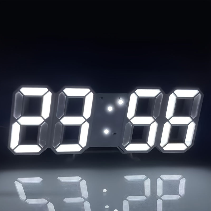USB-Powered LED Wall Clock with Adjustable Brightness for Bedroom Office Dorm