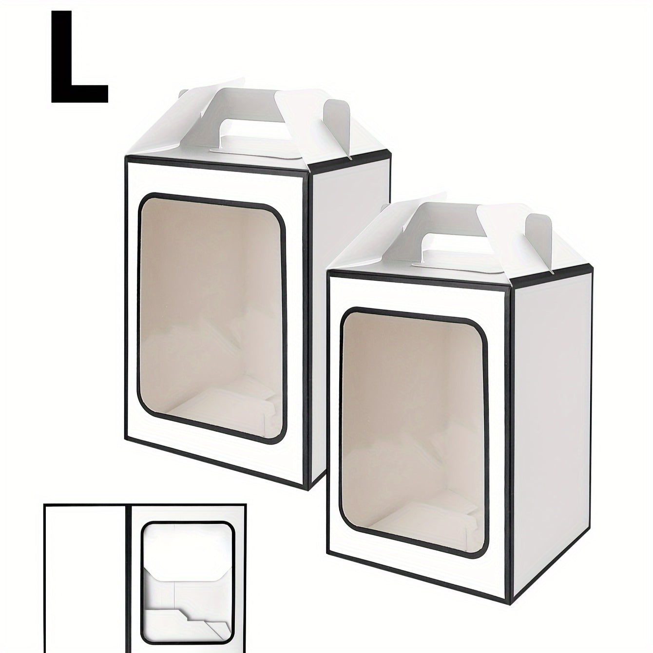 2 Cake Boxes with Clear Windows for Baked Goods Pastries and Party Favors
