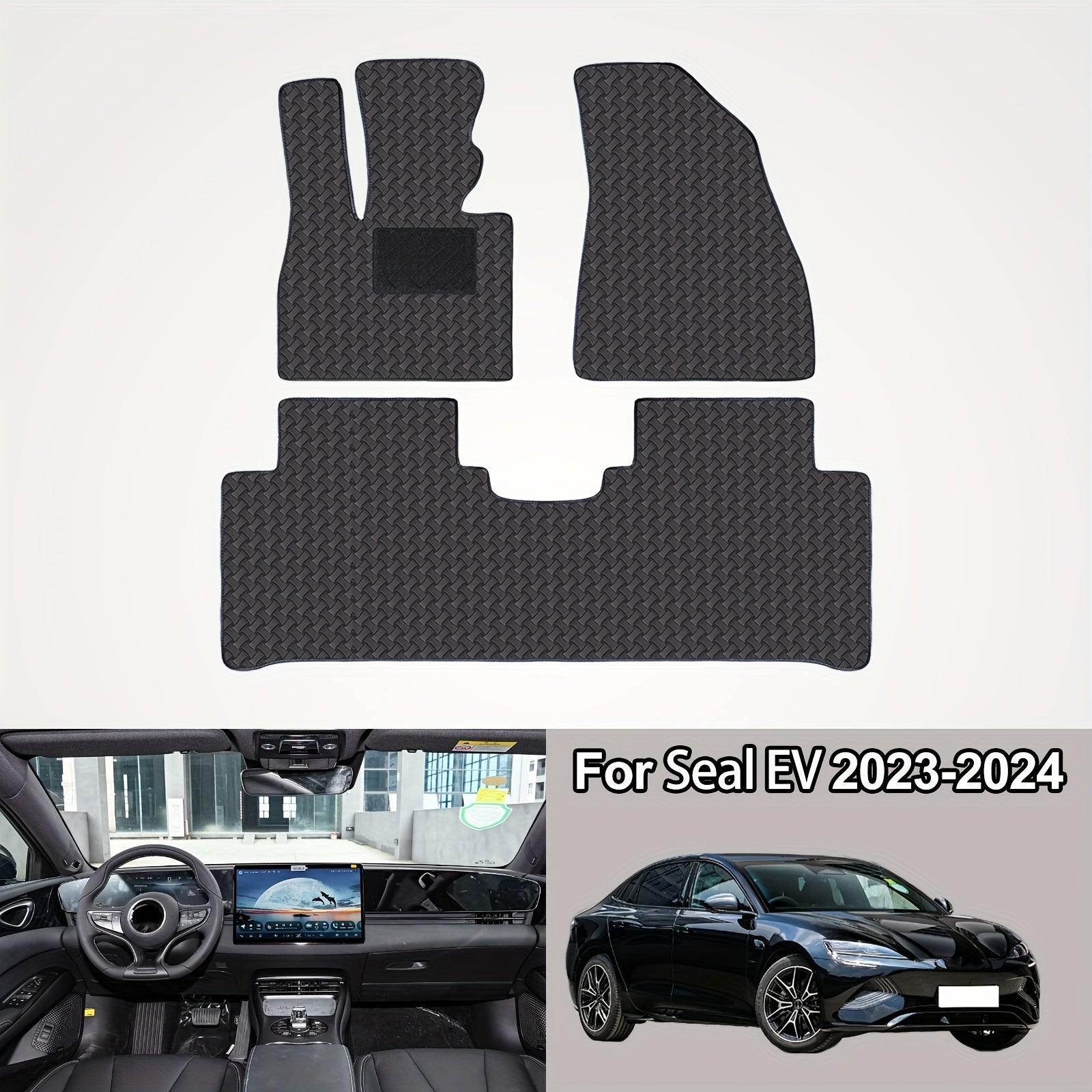 Универсальные нескользящие износостойкие коврики для пола автомобиля черные с текстурой, прочная защита