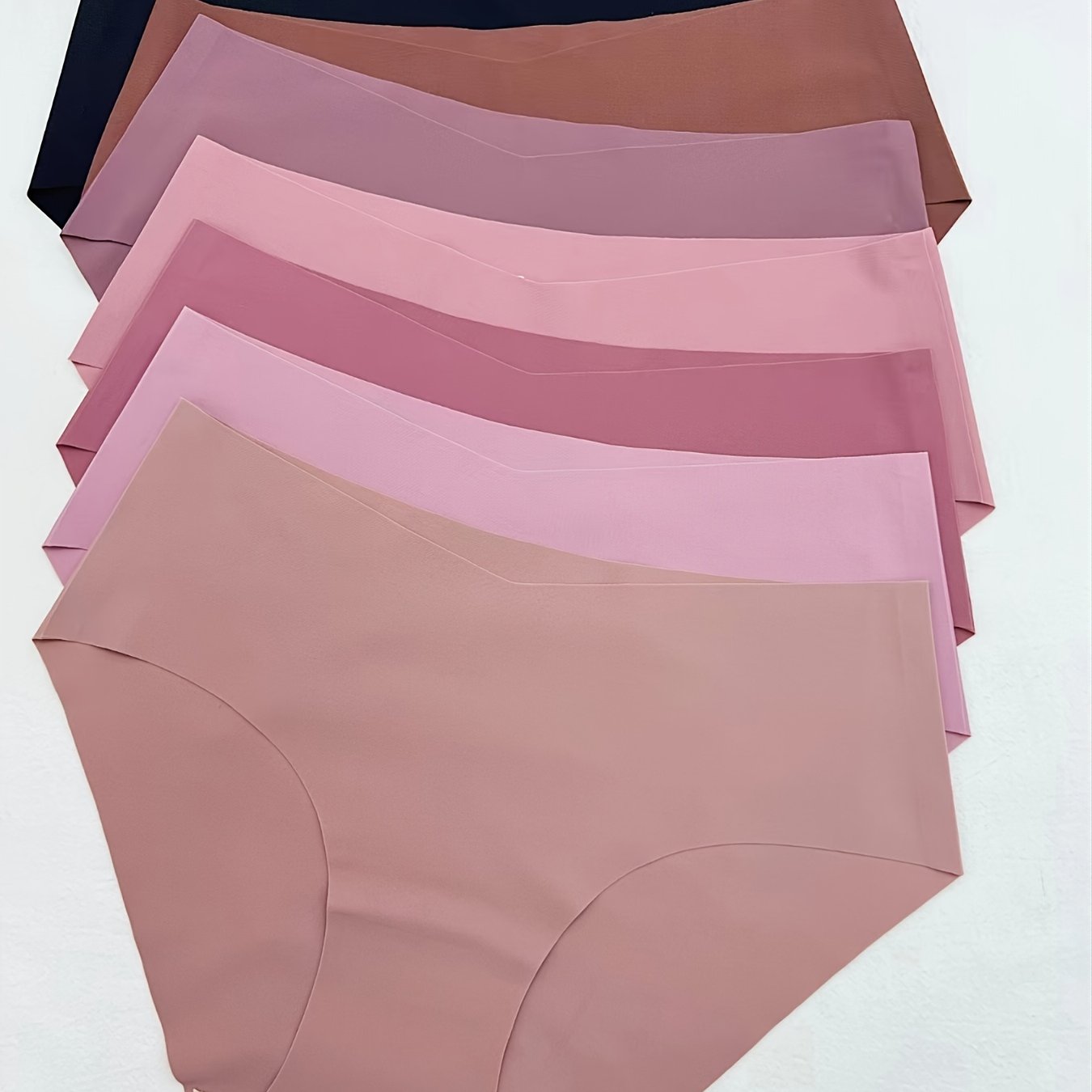 7-Piece Seamless Hipster Panties for Women Solid Bikini Briefs Comfortable Underwear