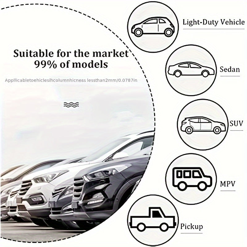 2Pcs Black Double-Layer Car Partition Curtains Sunshade Privacy Blockout