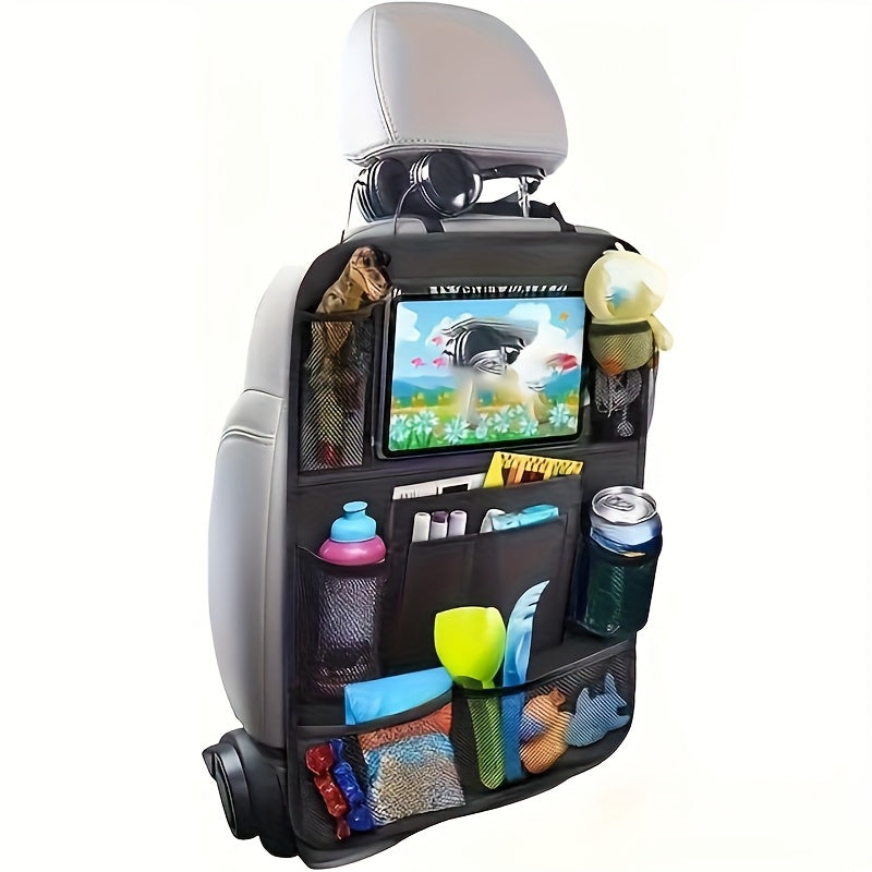 Универсальный органайзер для спинки автомобильного сиденья из полиэстера с множеством карманов для хранения