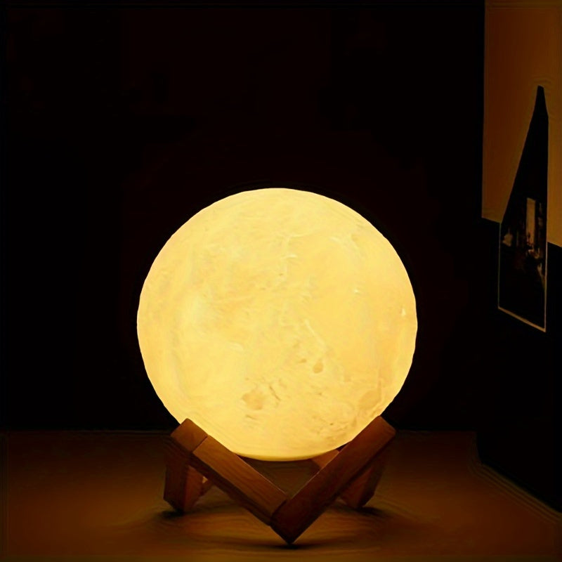 Moon Lamp Night Light with Stand 11.99cm LED Battery-Powered Bedroom Decor Christmas Gift