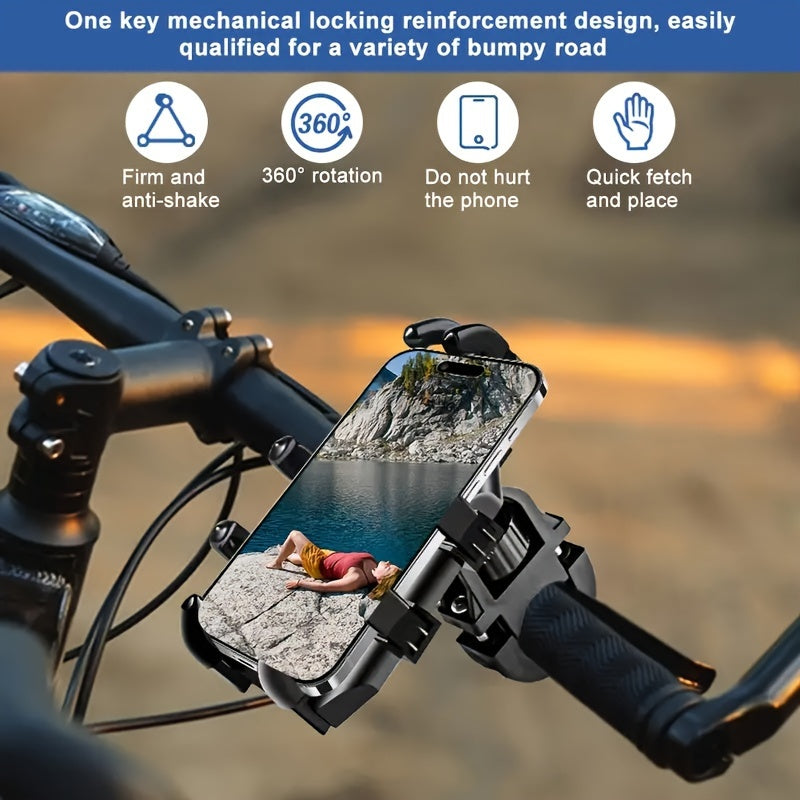 Motorcycle Phone Mount Shockproof ABS Handlebar Rearview Mirror Holder