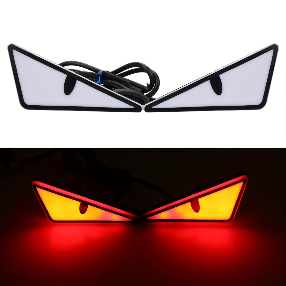 2pcs LED Demon Eye Lights Triangle Angel Eye Car Motorcycle Neon Bright Safety Driving