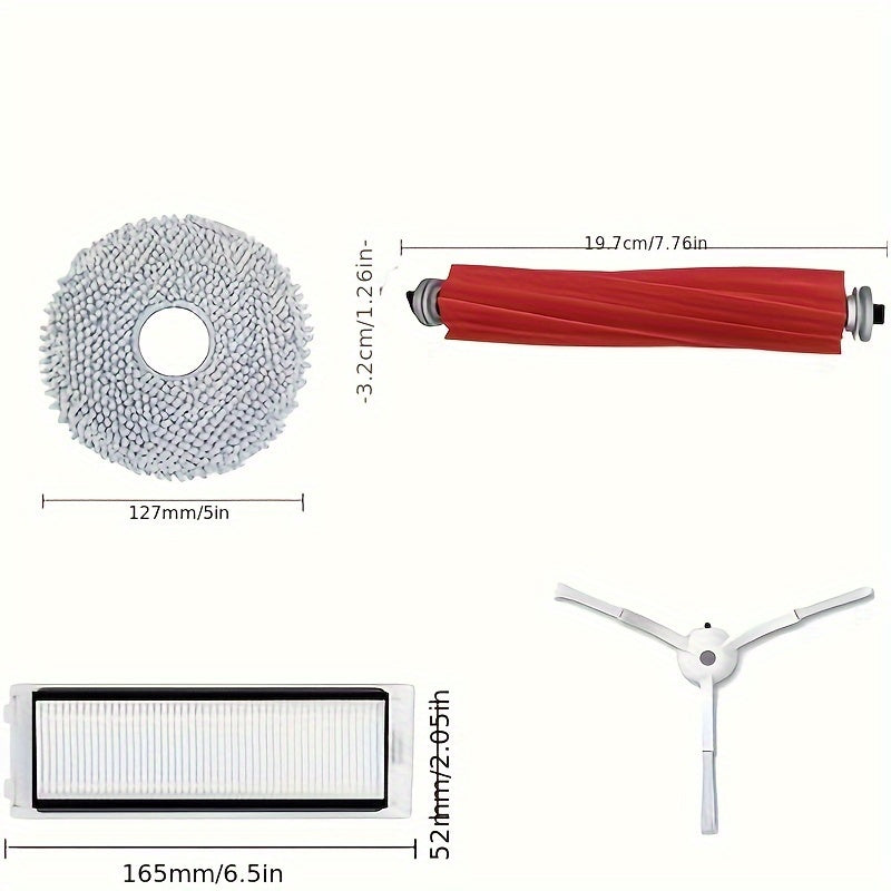 Replacement Parts Kit for Robot Vacuum Cleaner Includes Brushes Filters Mop Pads Dust Bags