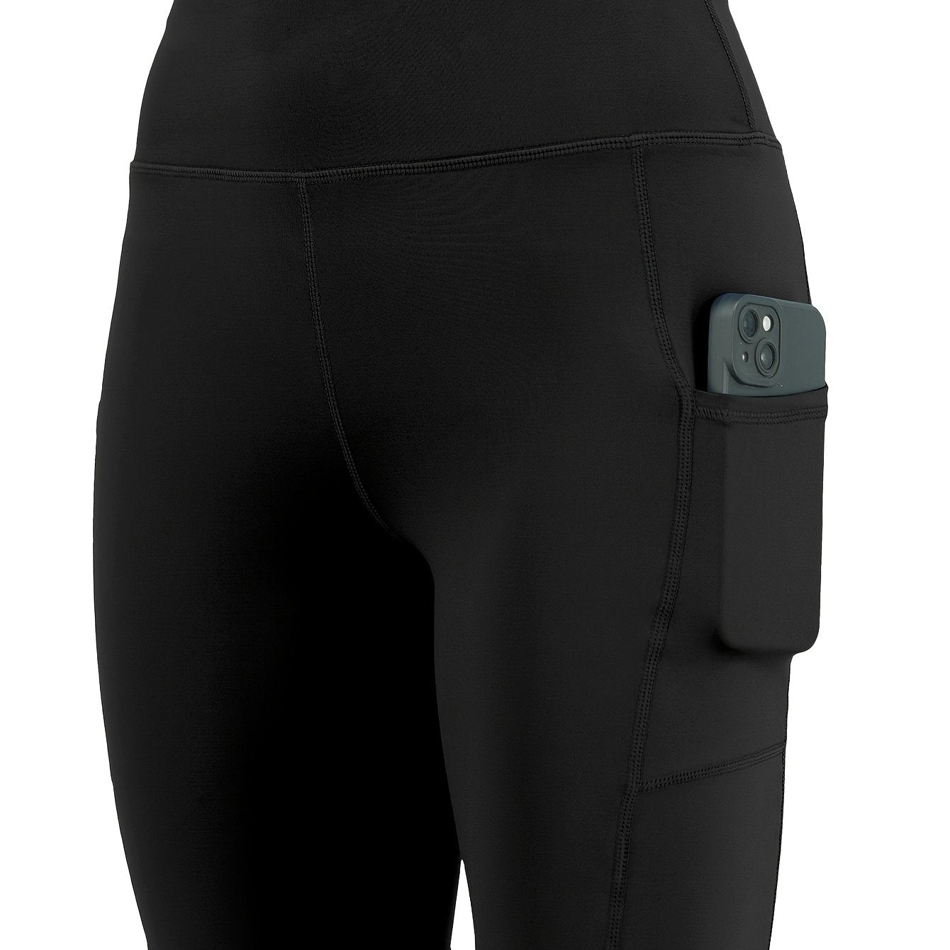 Women's High-Waisted Stretchy Fitness Shorts with Pockets Plus Size Workout Yoga Running