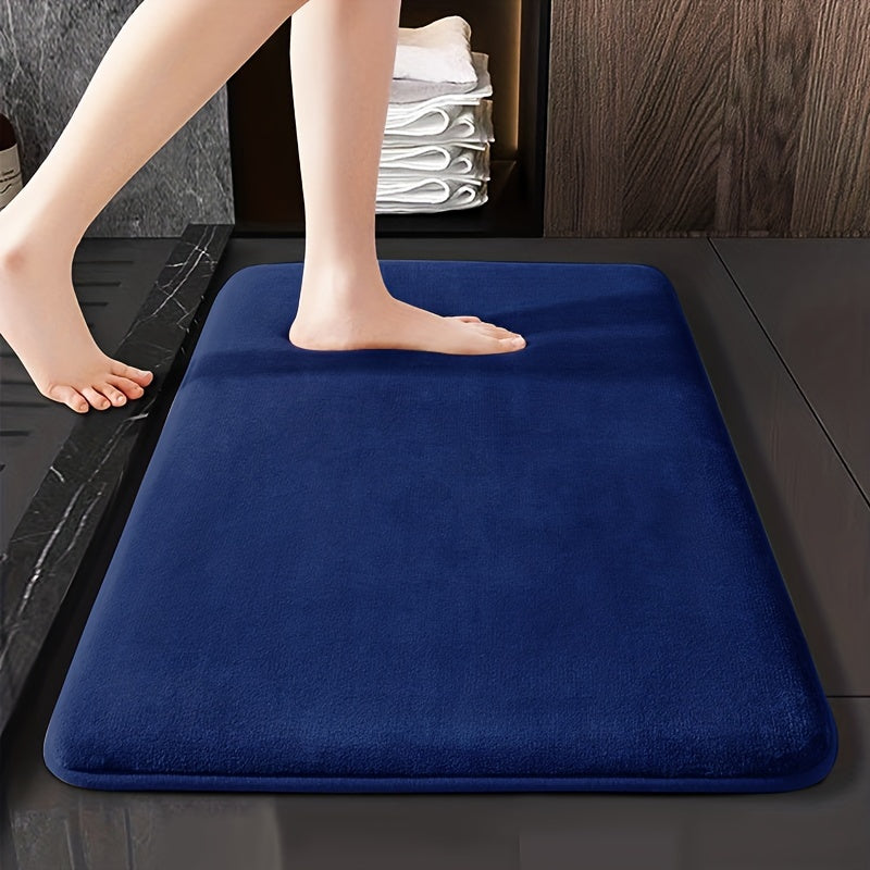 Soft Polyester Bathroom Mat Non-Slip Absorbent Geometric Design for Shower and Bedroom