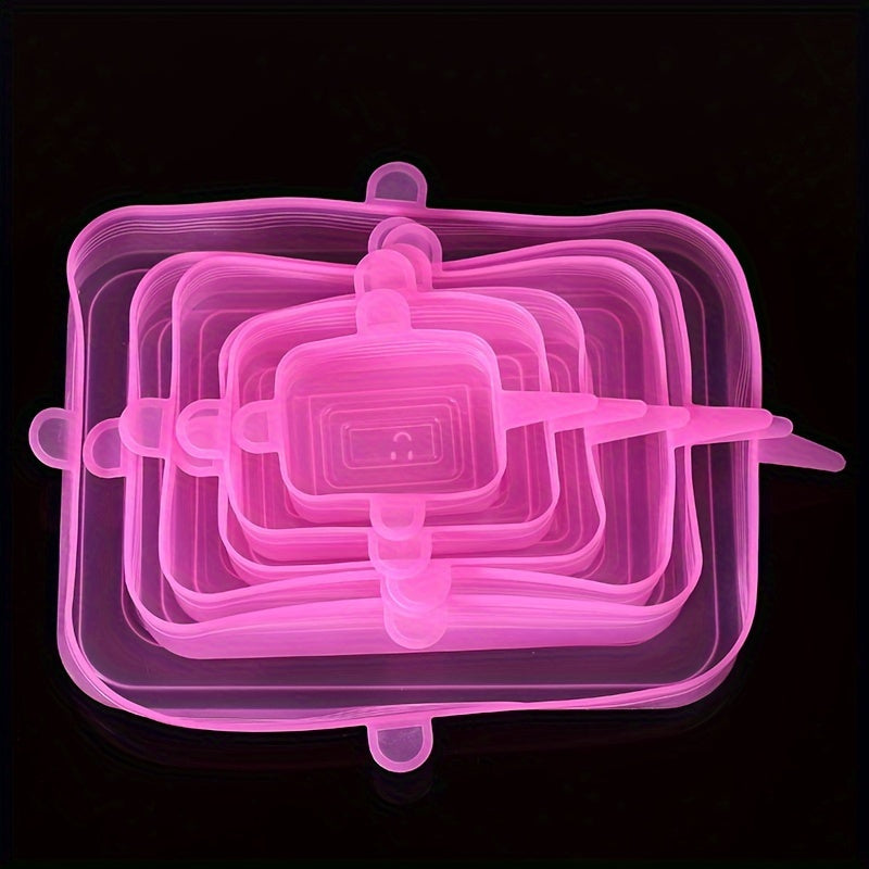 6 ta qayta ishlatiladigan silikon cho'ziladigan qopqoq to'plami - idishlar va konteynerlarni mukammal muhrlaydi va qoplaydi, havo o'tkazmaydigan va oqmaslik dizayni bilan premium oshxona saqlash varianti